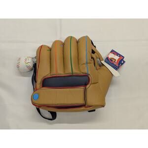 Lazoo Baseball Mitt Mini Backpack Bag Soft Plush Vinyl Travel Buddy NEW